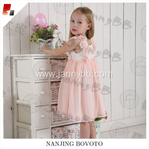 wholesale pink cherry embroidered smocked dress